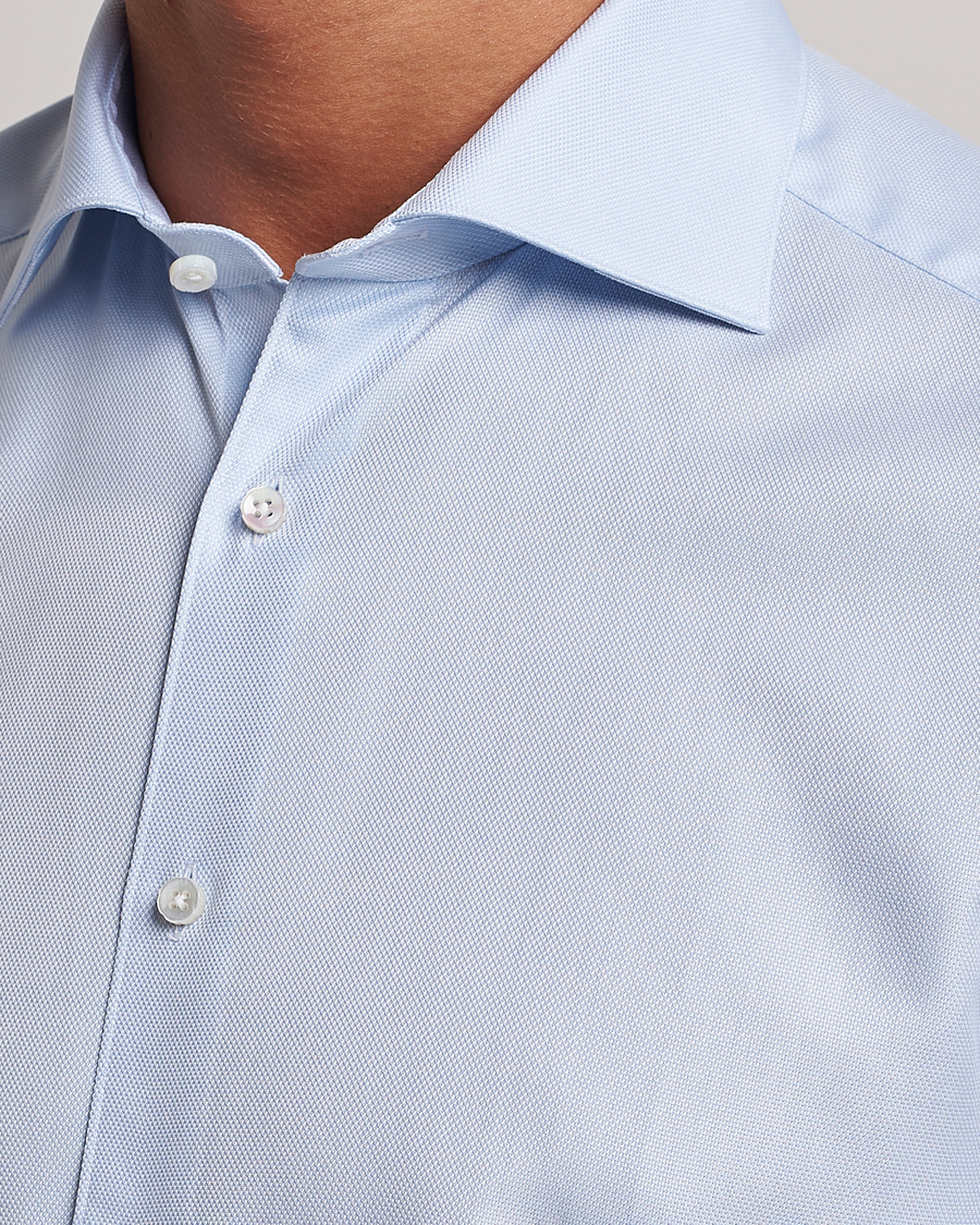Herren | Hemden | Stenströms | 1899 Slim Cotton Royal Oxford Shirt Light Blue