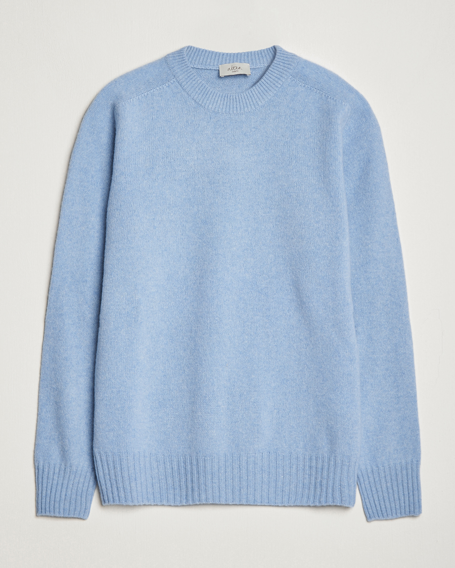Herren | Pullover | Altea | Wool/Cashmere Crew Neck Pullover Light Blue