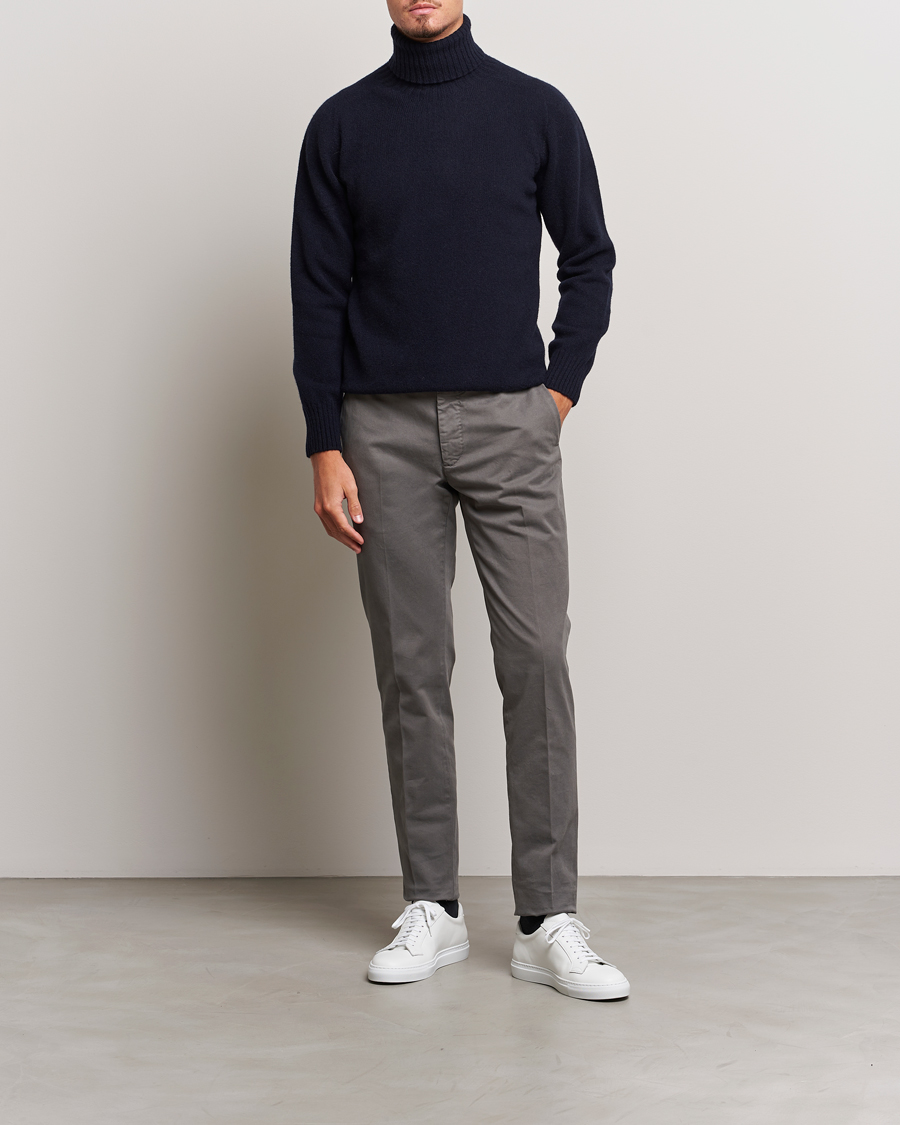 Herren | Pullover | Altea | Wool/Cashmere Crew Neck Rollneck Navy