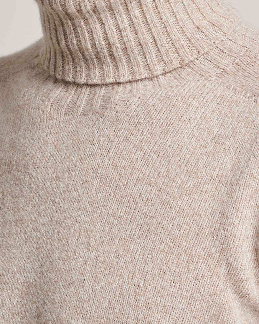 Herren | Pullover | Altea | Wool/Cashmere Crew Neck Rollneck Beige Melange