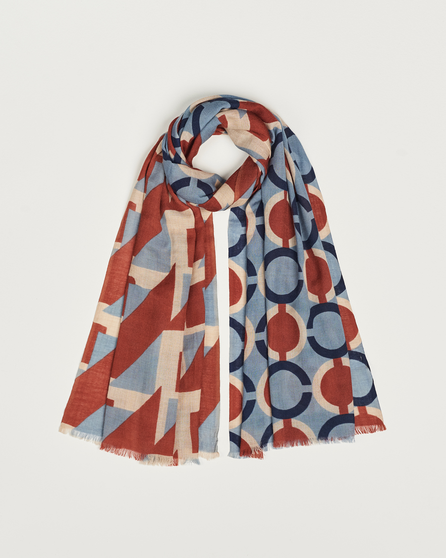 Herren | Altea Printed Wool Scarf Brick | Altea | Printed Wool Scarf Brick