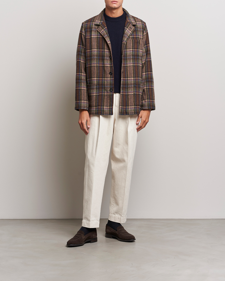 Herren | Jacken | Massimo Alba | Florida Soft Wool Shirt Jacket Brown Check