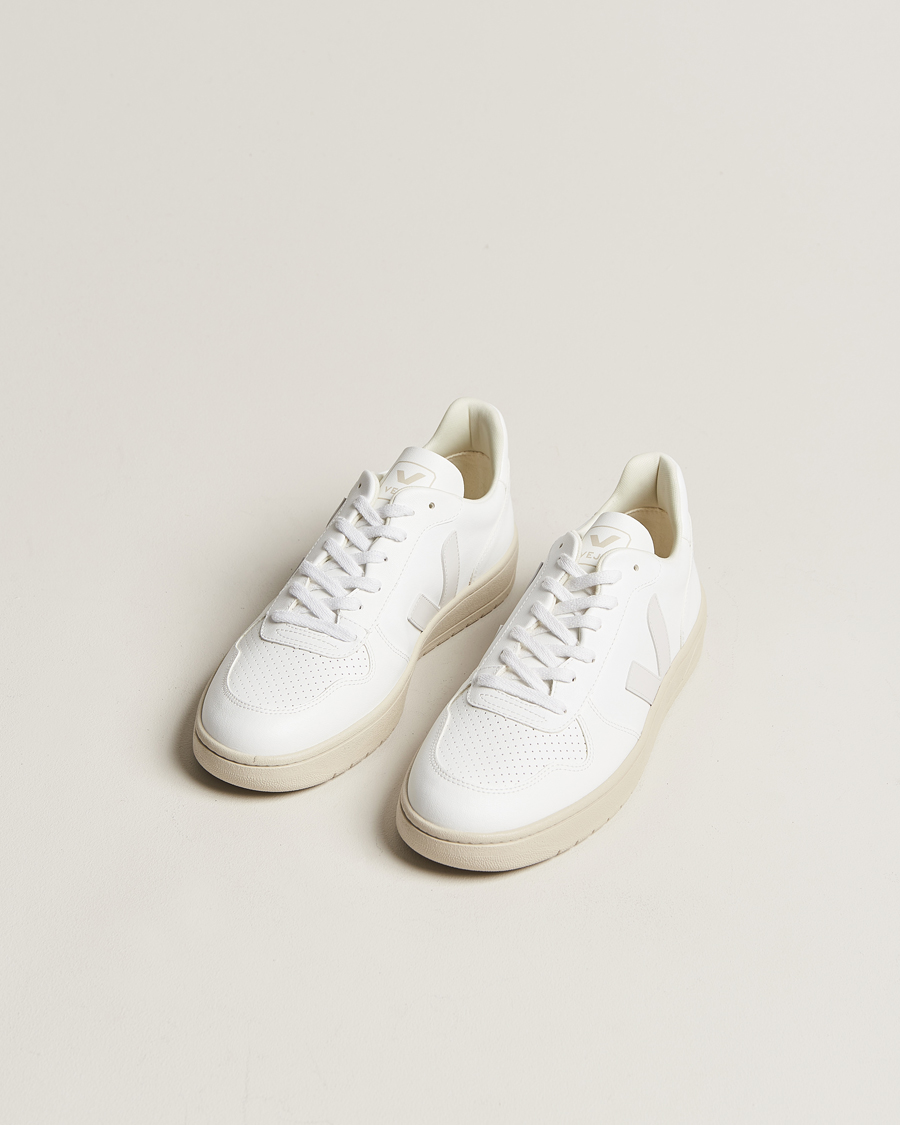 Herren | Veja V-10 Vegan Leather Sneaker Full White | Veja | V-10 Vegan Leather Sneaker Full White