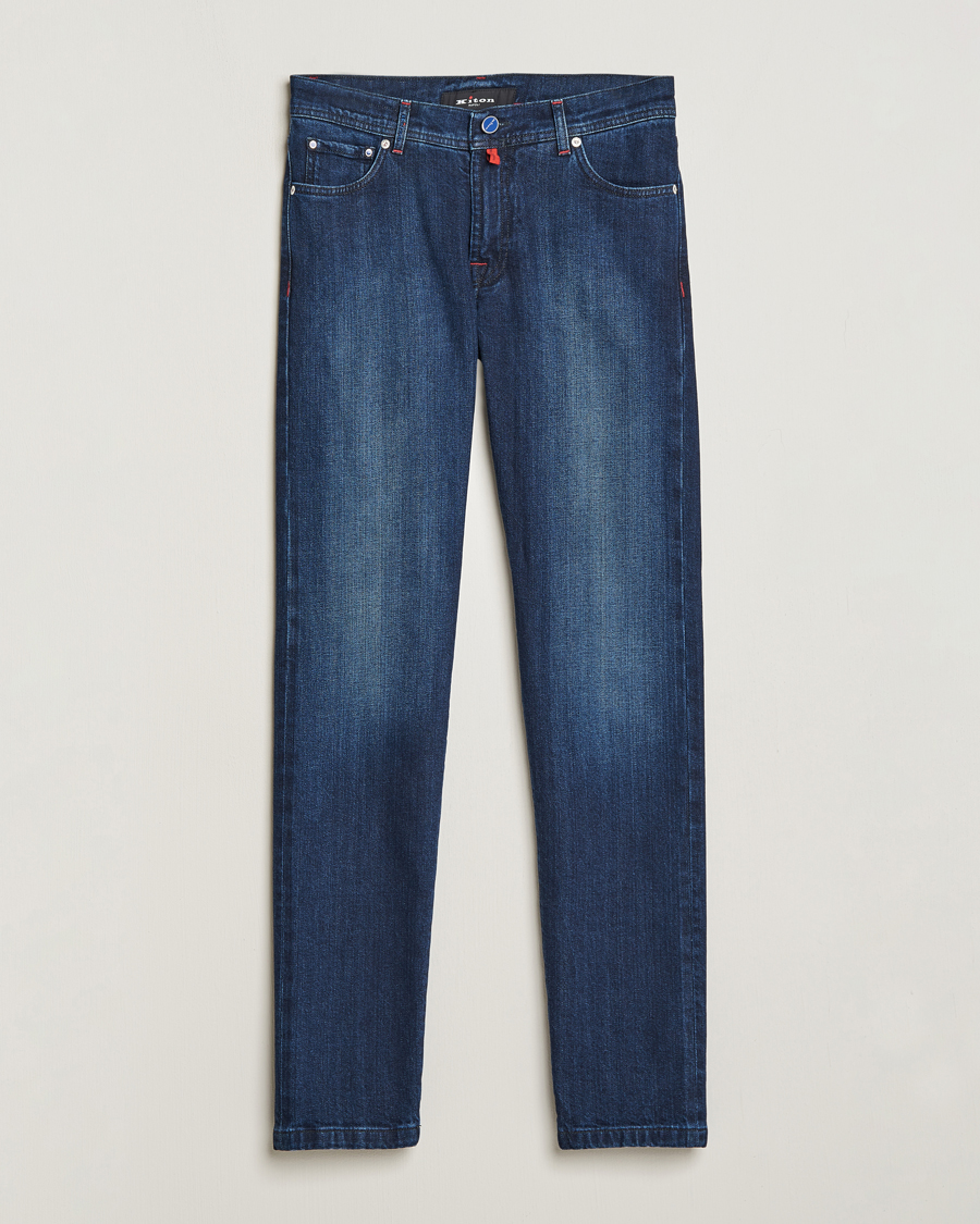 Herren | Jeans | Kiton | Slim Fit Stretch Jeans Medium Blue Wash