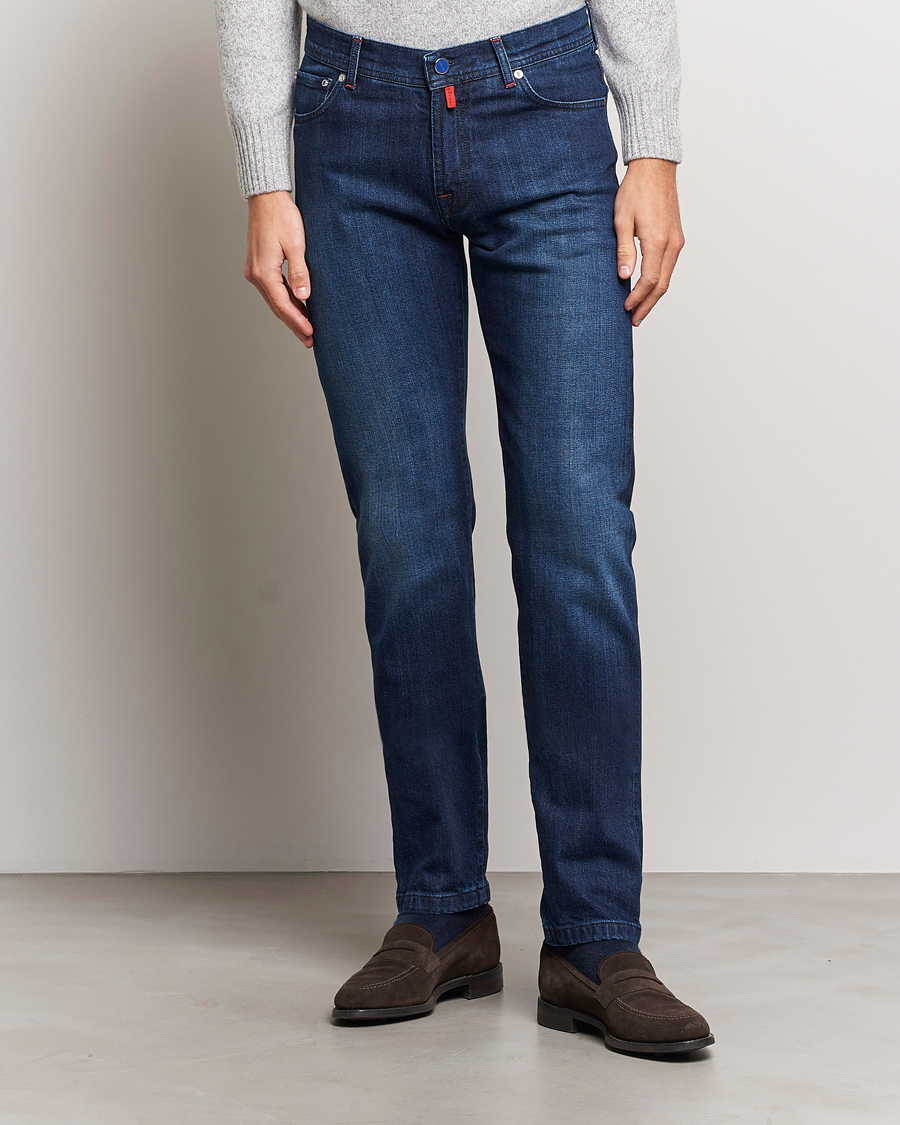 Herren | Jeans | Kiton | Slim Fit Stretch Jeans Medium Blue Wash