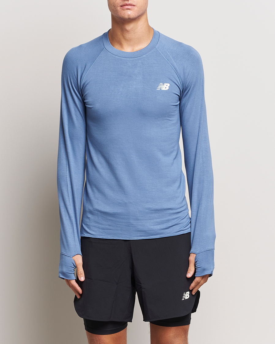 Herren | T-Shirts | New Balance | Running Q Speed Jacquard Long Sleeve T-Shirt Mercury Blue