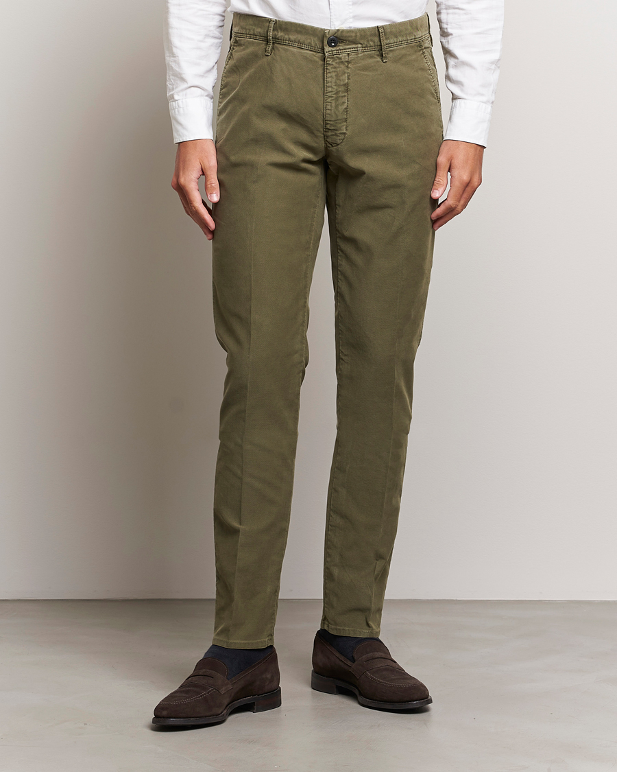 Herren | Hosen | Incotex | Slim Fit Garment Dyed Slacks Military