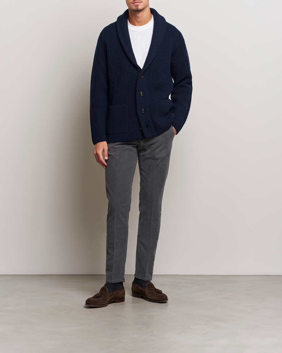 Herren | Hosen | Incotex | Slim Fit Garment Dyed Slacks Dark Grey