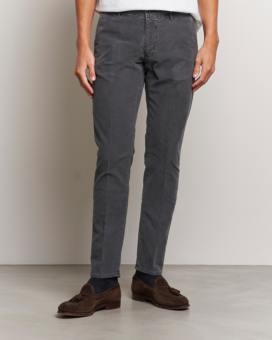 Herren | Hosen | Incotex | Slim Fit Garment Dyed Slacks Dark Grey
