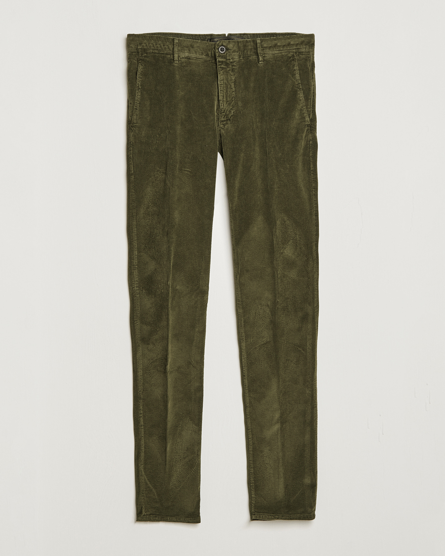 Herren | Hosen | Incotex | Slim Fit Leisure Cord Slacks Forest Green