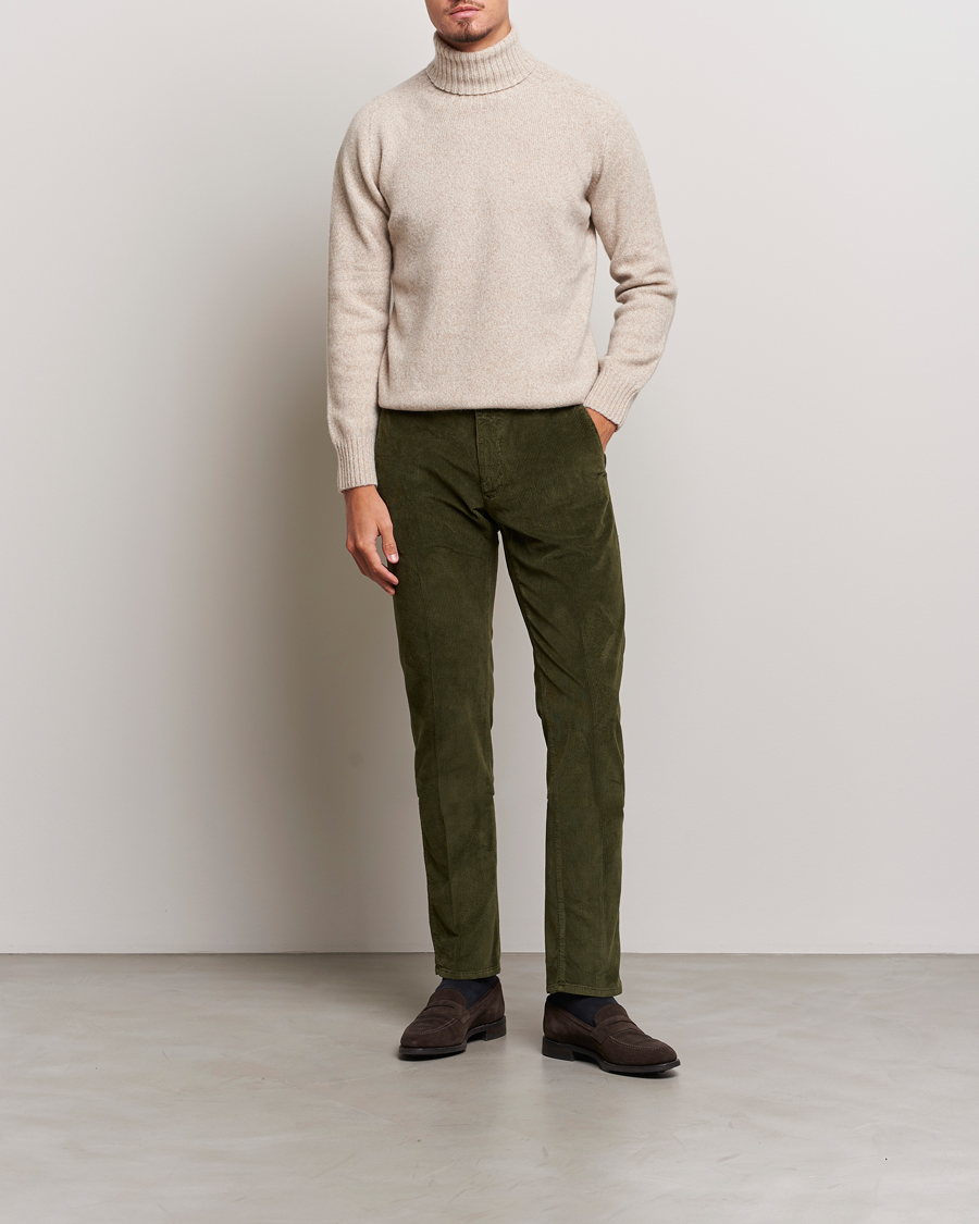 Herren | Hosen | Incotex | Slim Fit Leisure Cord Slacks Forest Green