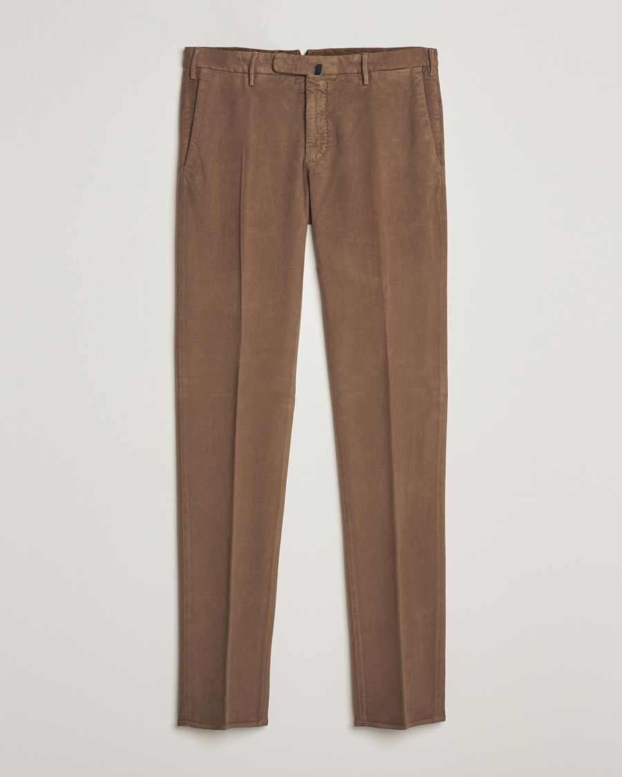 Herren | Hosen | Incotex | Slim Fit Luxury Moleskine Trousers Taupe