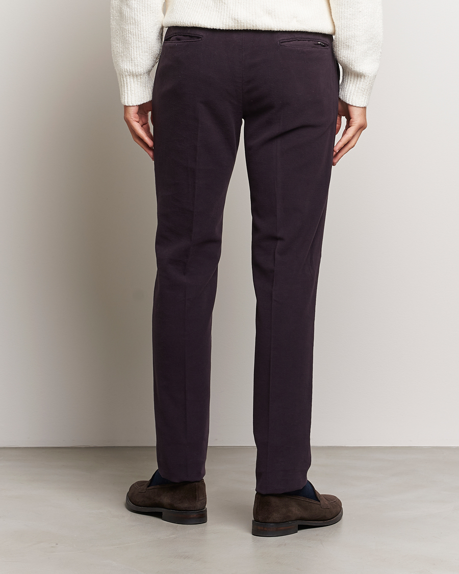 Herren | Hosen | Incotex | Slim Fit Luxury Moleskine Trousers Burgundy