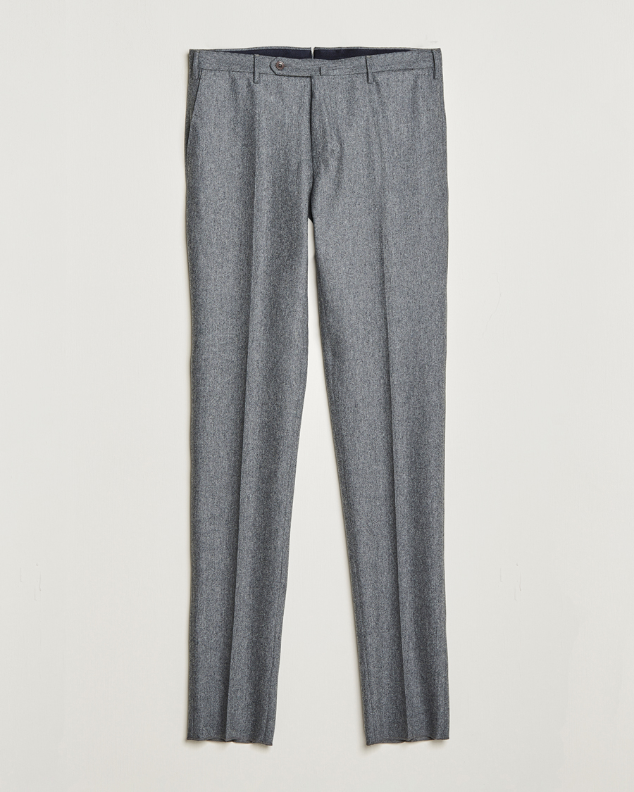 Herren | Hosen | Incotex | Slim Fit Carded Flannel Trousers Grey Melange