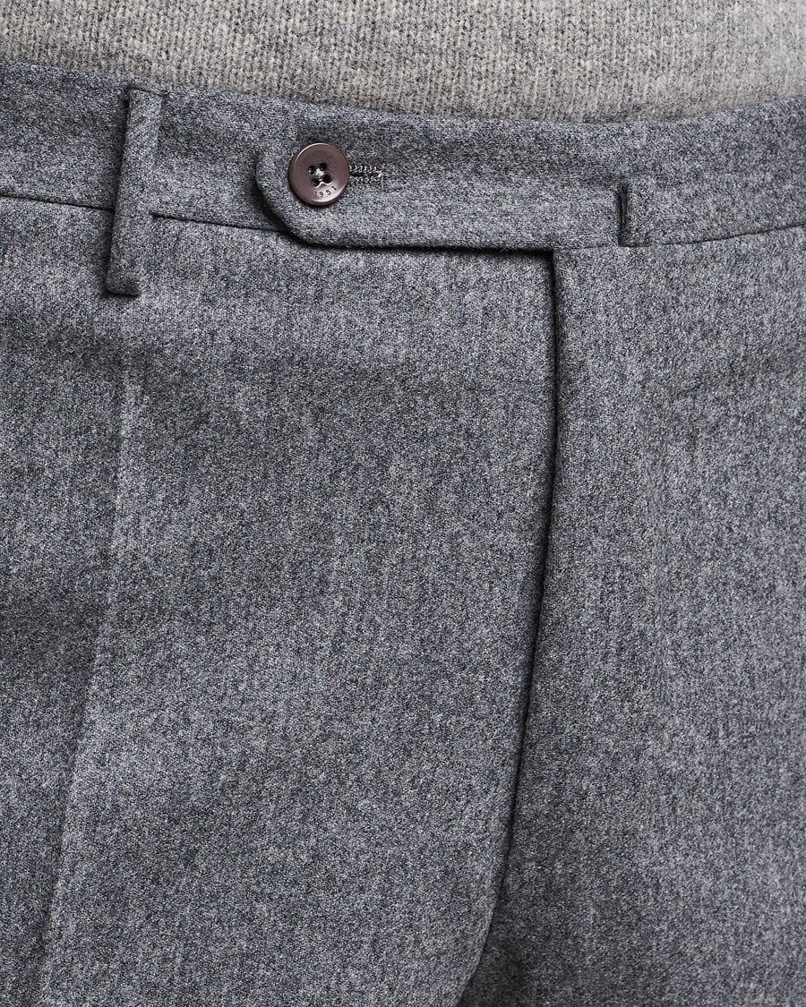 Herren | Hosen | Incotex | Slim Fit Carded Flannel Trousers Grey Melange