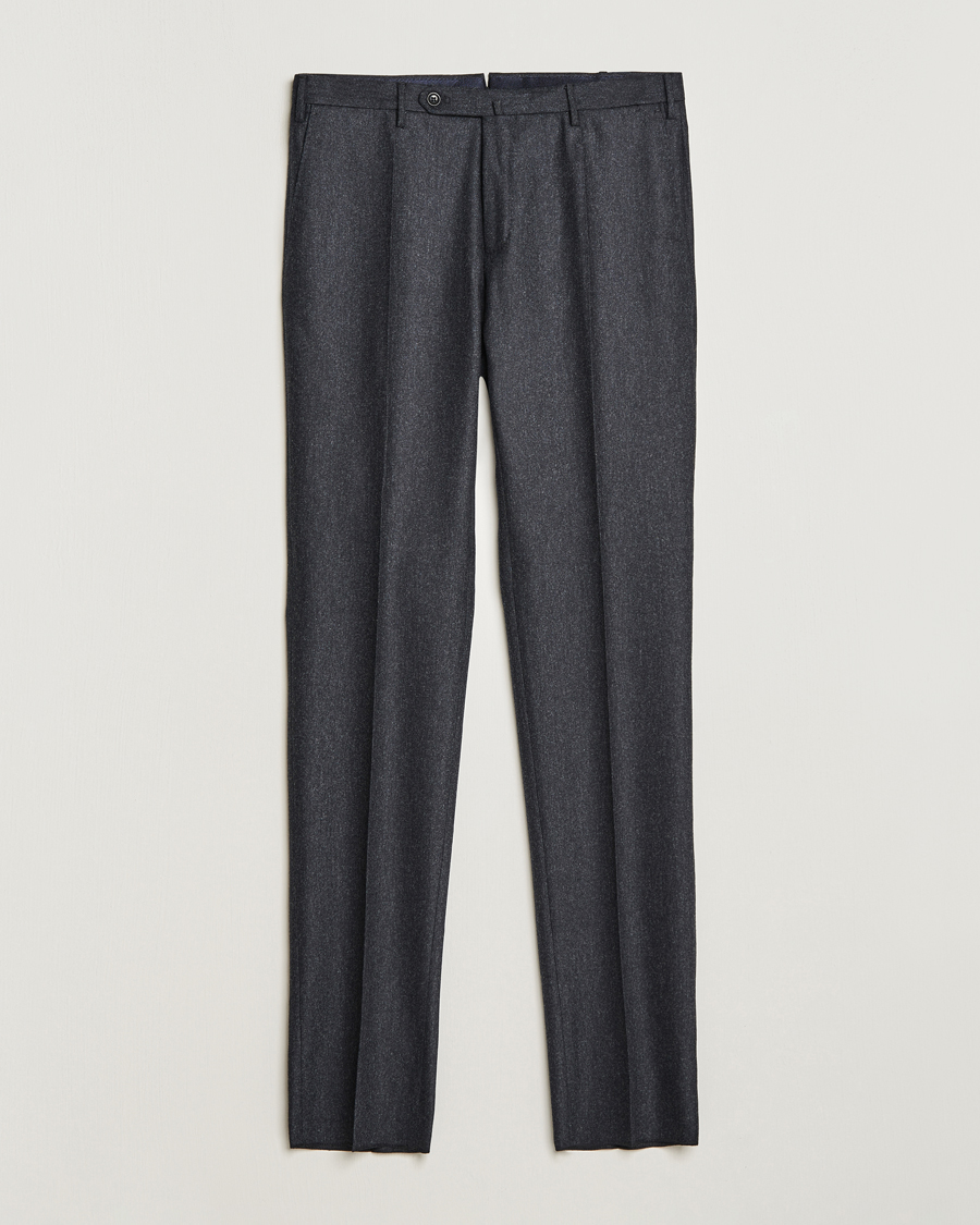 Herren | Hosen | Incotex | Slim Fit Carded Flannel Trousers Dark Grey