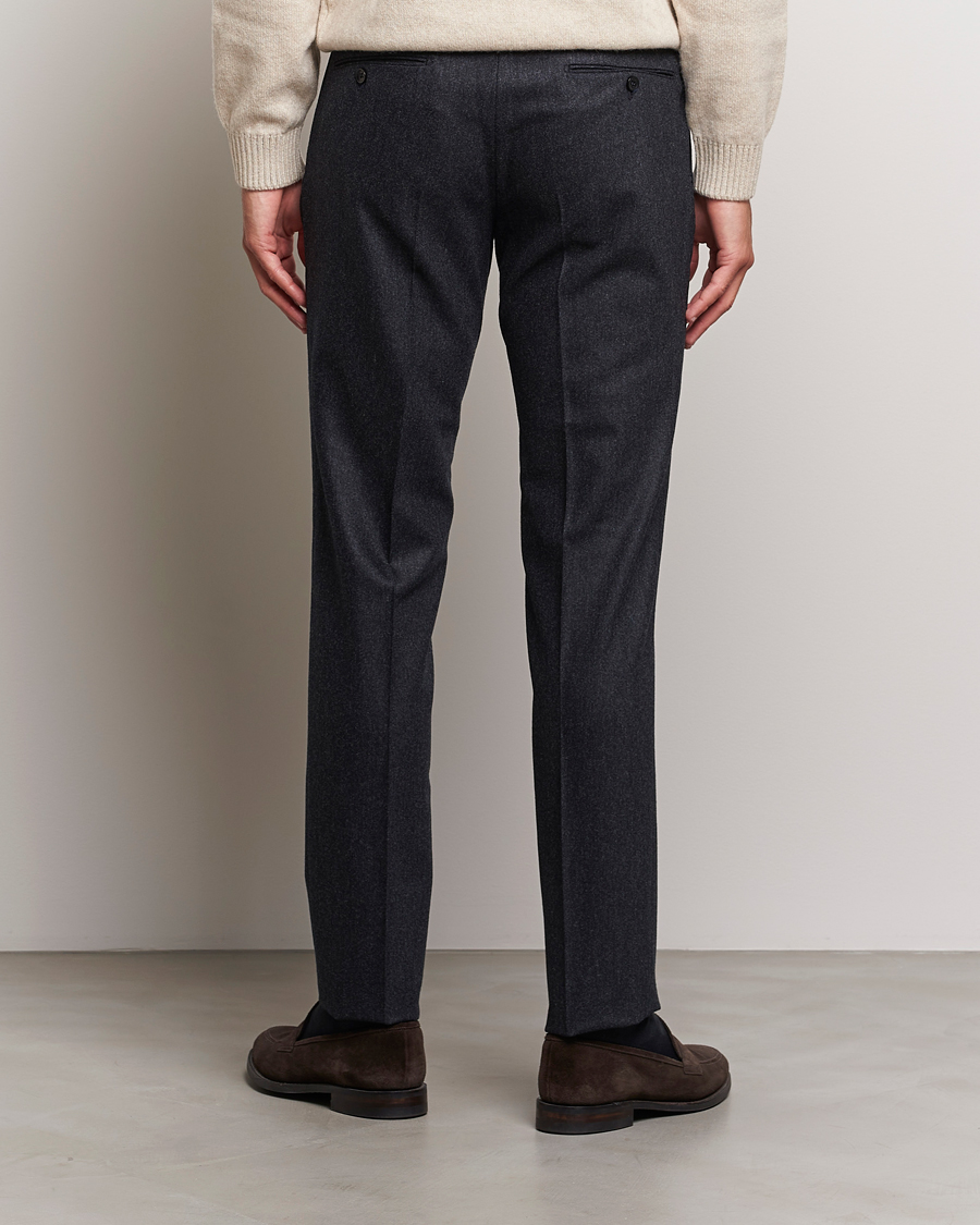 Herren | Hosen | Incotex | Slim Fit Carded Flannel Trousers Dark Grey