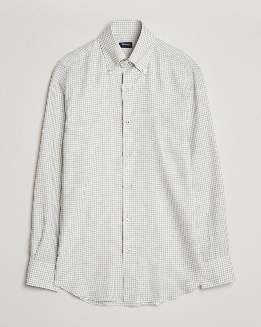 Herren | Hemden | Finamore Napoli | Milano Slim Cashmere BD Shirt Light Grey
