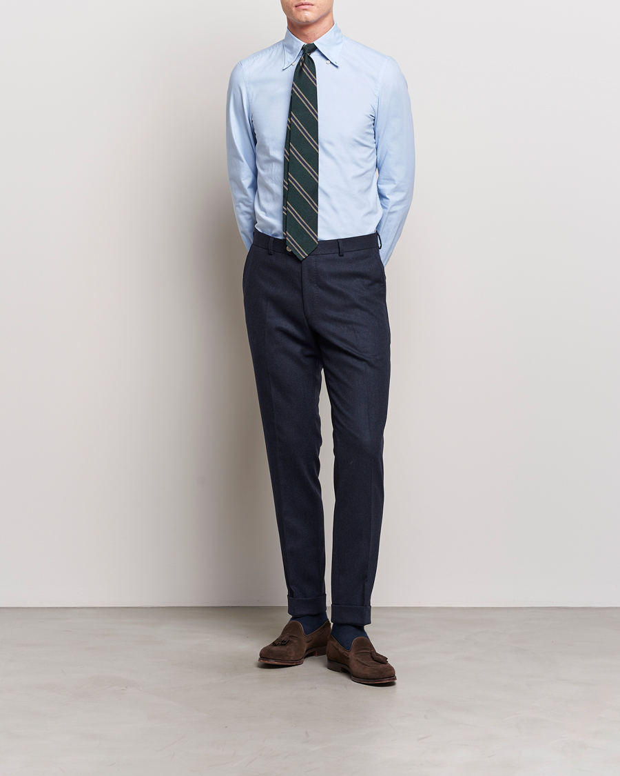 Herren | Hemden | Finamore Napoli | Tokyo Slim Oxford Button Down Shirt Light Blue