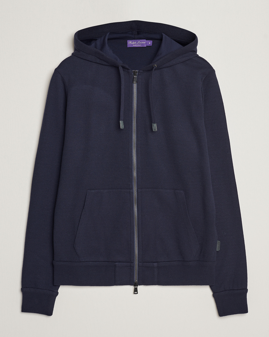 Herren | Pullover | Ralph Lauren Purple Label | Luxury Fleece Full Zip Sweater Navy