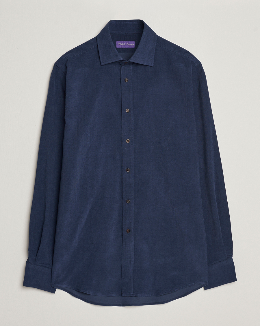 Herren | Hemden | Ralph Lauren Purple Label | Cotton/Cashmere Corduroy Shirt Navy