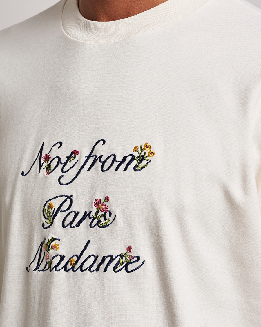 Herren | T-Shirts | Drôle de Monsieur | Flower Slogan T-Shirt Cream