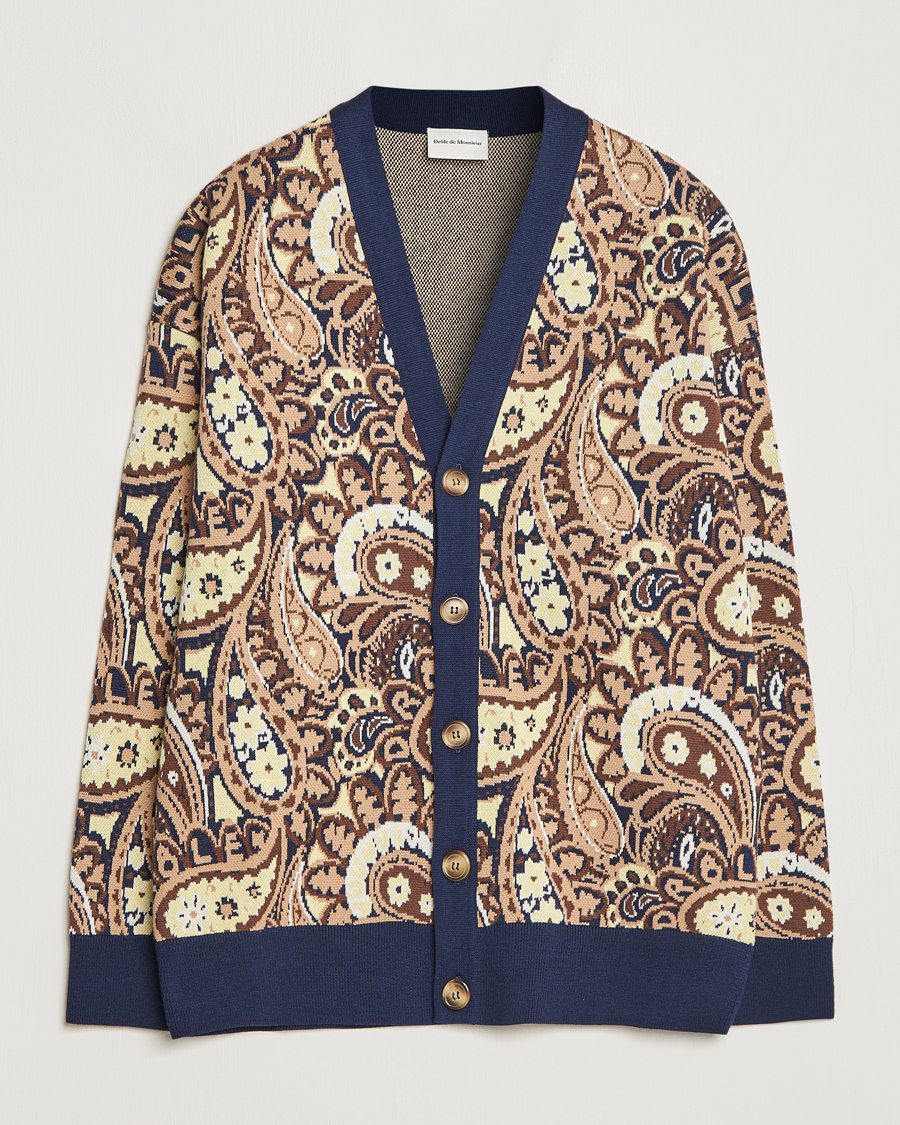 Herren | Pullover | Drôle de Monsieur | Le Cardigan Paisley Navy