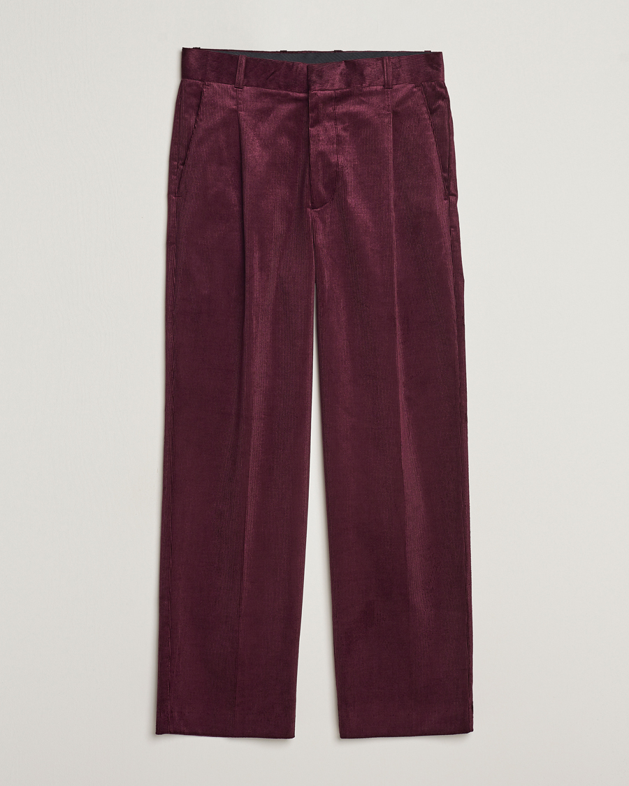 Herren | Hosen | Drôle de Monsieur | Pleated Corduroy Trousers Wine