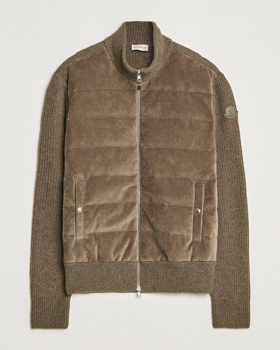 Herren | Pullover | Moncler | Corduroy Zip Cardigan Taupe