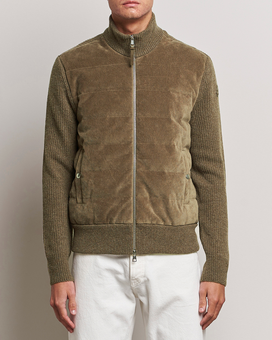 Herren | Pullover | Moncler | Corduroy Zip Cardigan Taupe