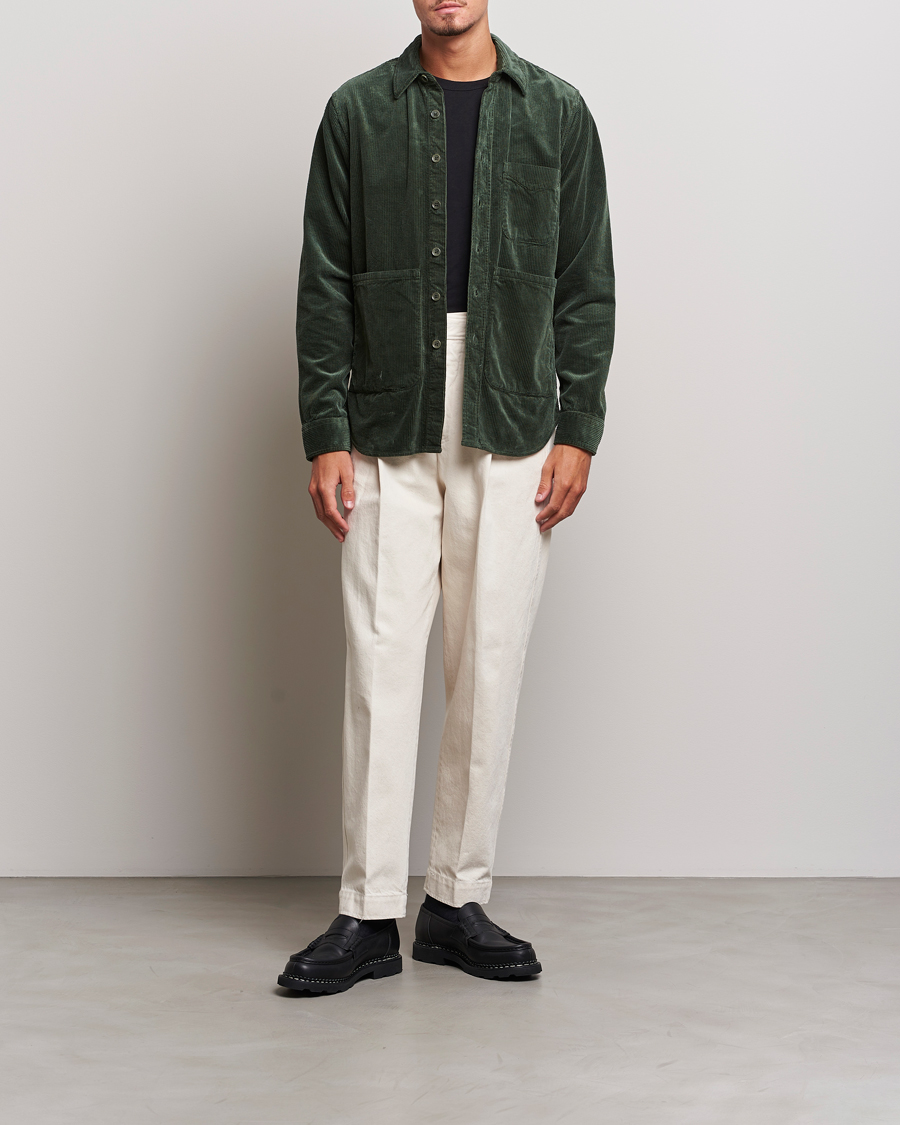 Herren | Hemden | Aspesi | Corduroy Utility Shirt Dark Military