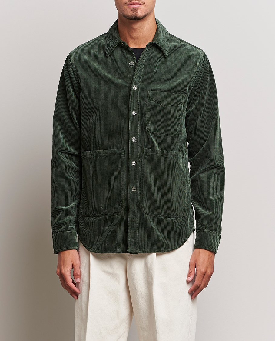 Herren | Hemden | Aspesi | Corduroy Utility Shirt Dark Military