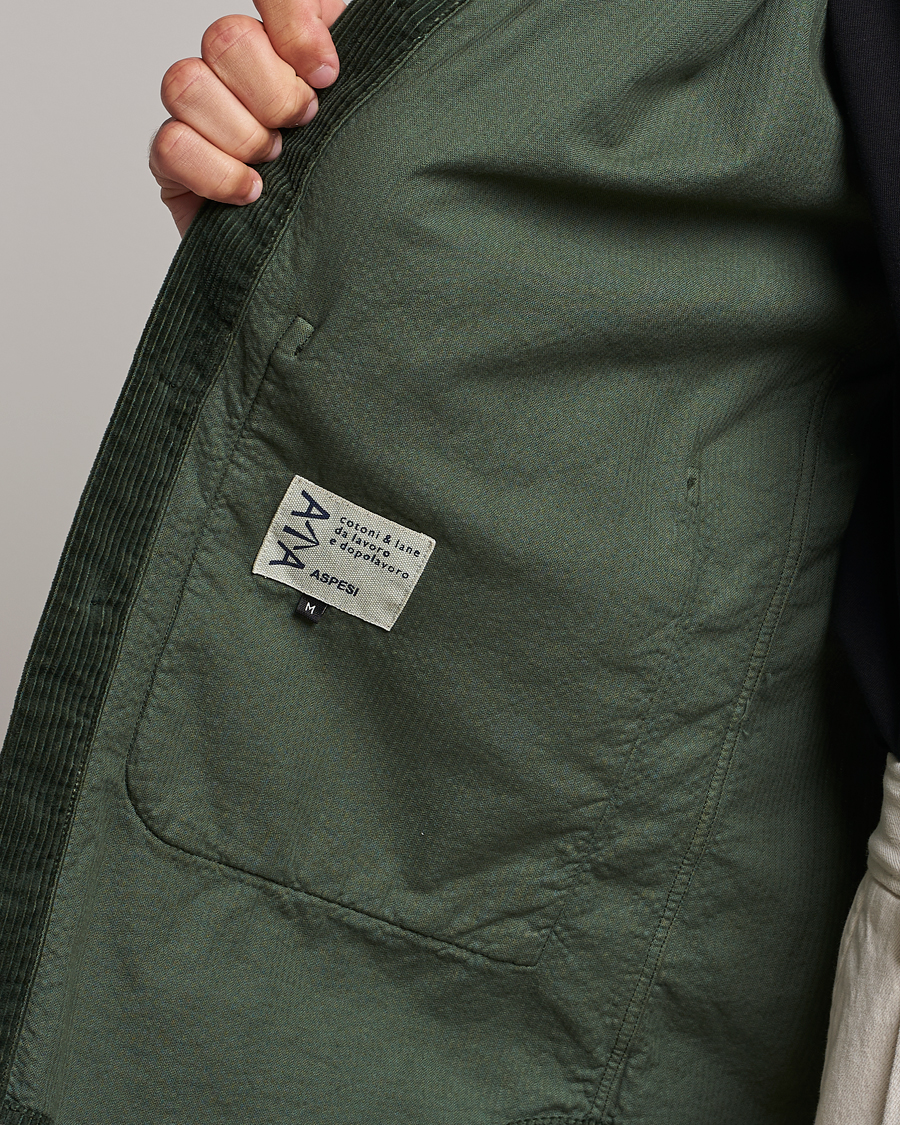 Herren | Hemden | Aspesi | Corduroy Utility Shirt Dark Military