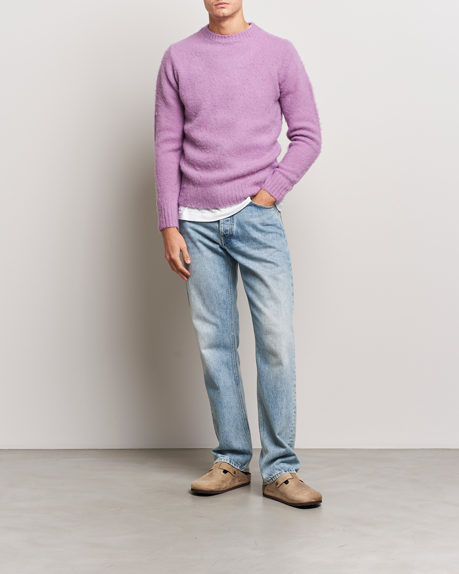 Herren | Pullover | Aspesi | Brushed Shetland Sweater Purple