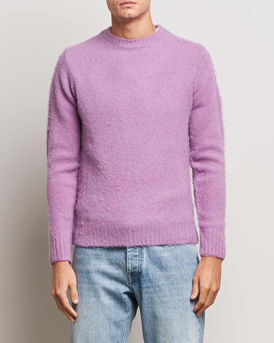 Herren | Pullover | Aspesi | Brushed Shetland Sweater Purple