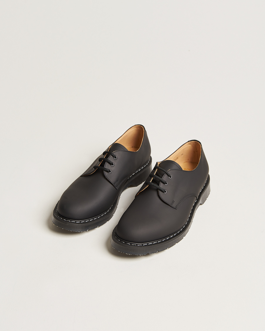 Herren | Handgefertigte Schuhe | Solovair | 3 Eye Gibson Shoe Black Greasy
