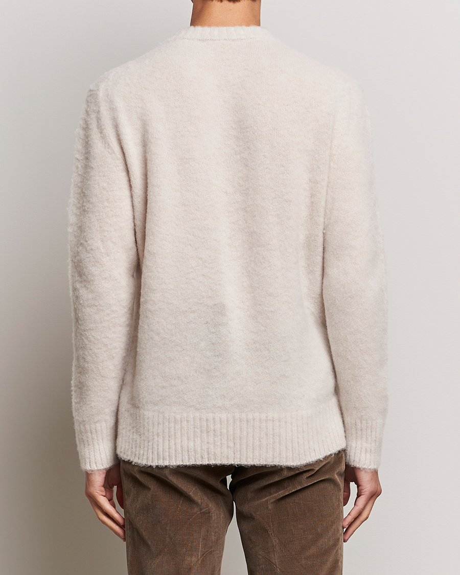 Herren | Pullover | Piacenza Cashmere | Brushed Wool Crew Neck Beige