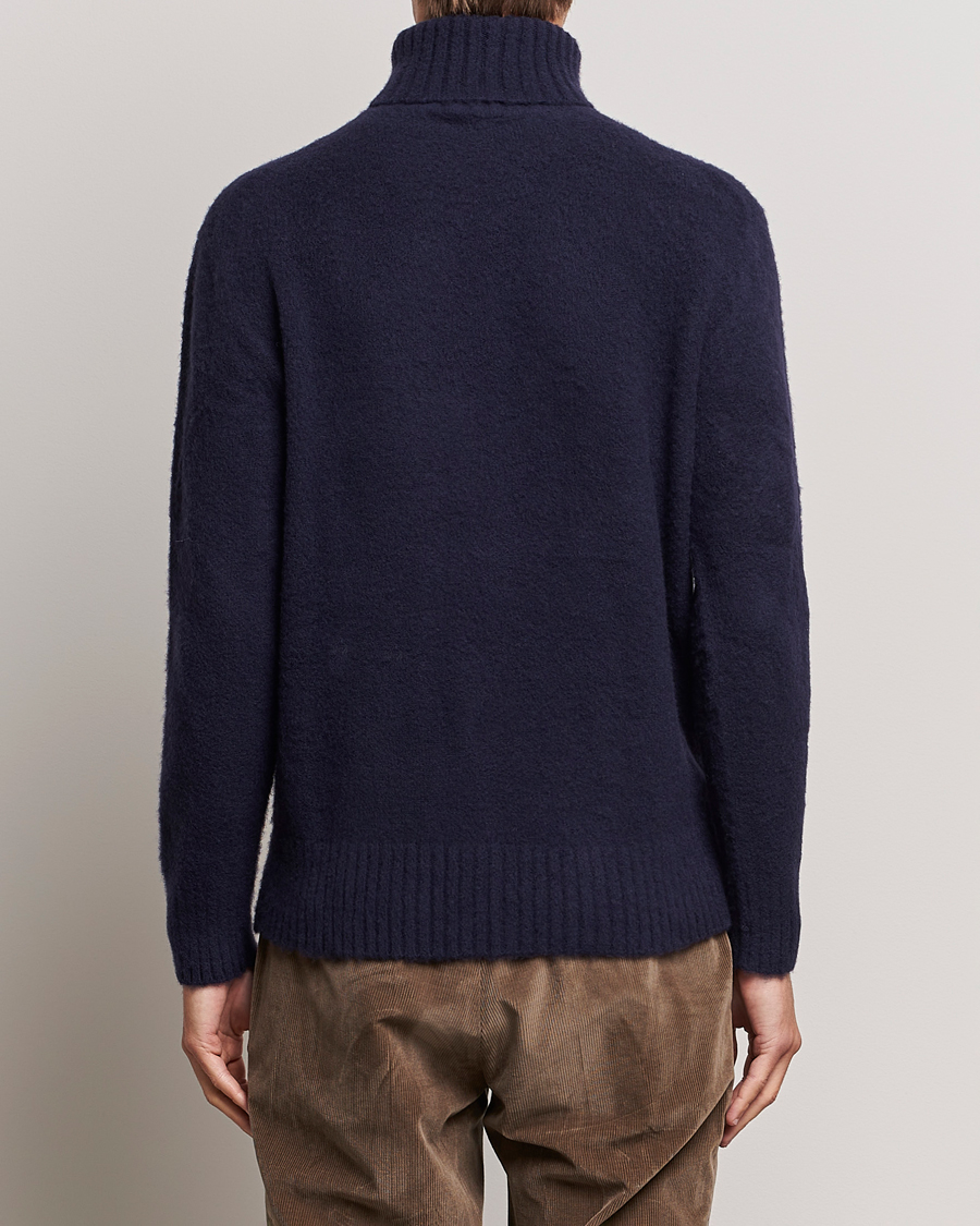Herren | Pullover | Piacenza Cashmere | Brushed Wool Rollneck Navy