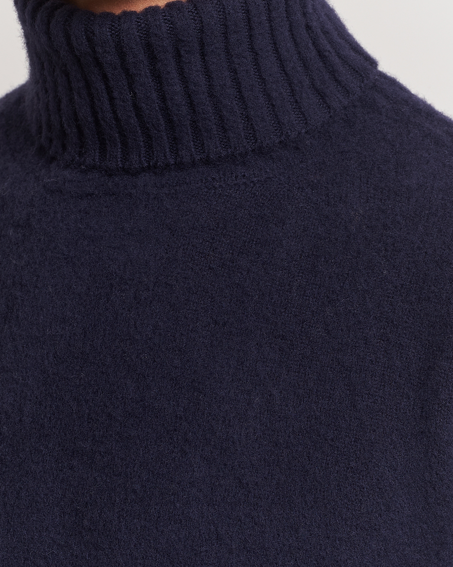 Herren | Pullover | Piacenza Cashmere | Brushed Wool Rollneck Navy