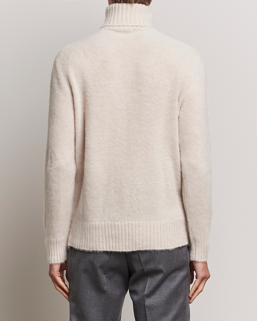 Herren | Pullover | Piacenza Cashmere | Brushed Wool Rollneck Beige