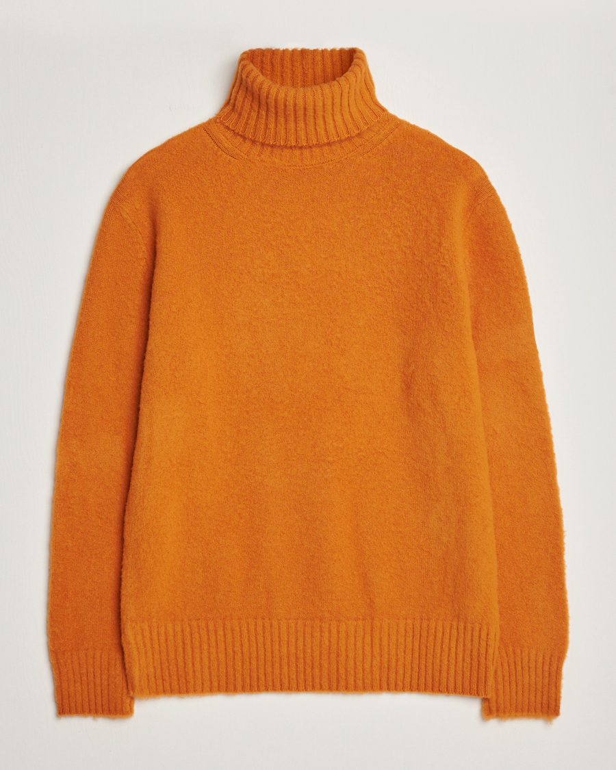 Herren | Pullover | Piacenza Cashmere | Brushed Wool Rollneck Orange