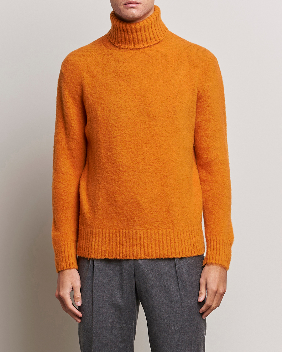 Herren | Pullover | Piacenza Cashmere | Brushed Wool Rollneck Orange
