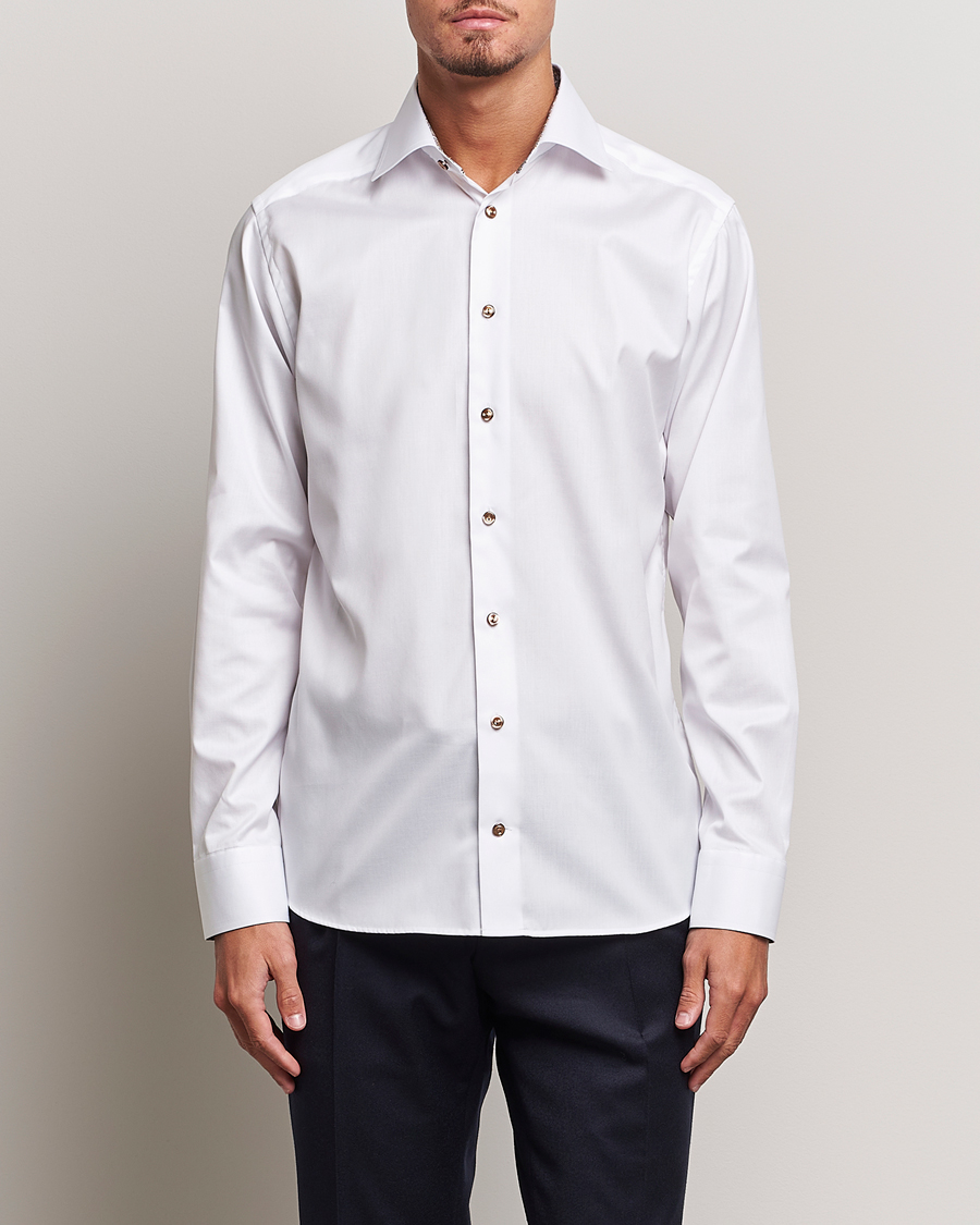 Herren | Hemden | Eton | Slim Fit Signature Twill Contrast Shirt White