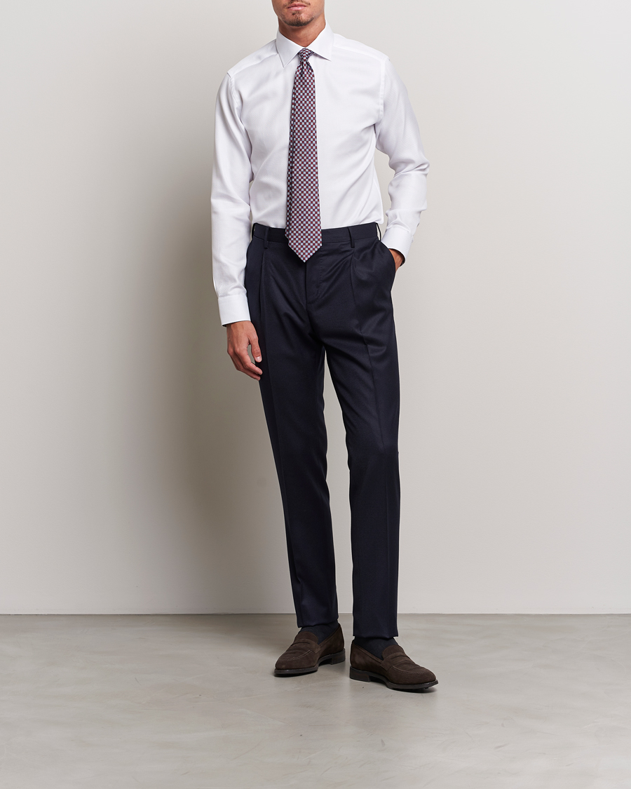 Herren | Hemden | Eton | Slim Fit Royal Dobby Contrast Shirt White