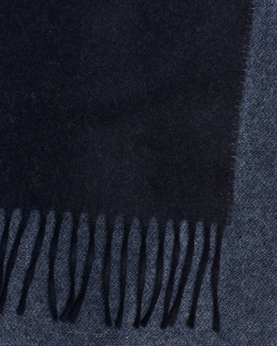 Herren | Eton Wool Two-Faced Scarf Navy/Blue | Eton | Wool Two-Faced Scarf Navy/Blue