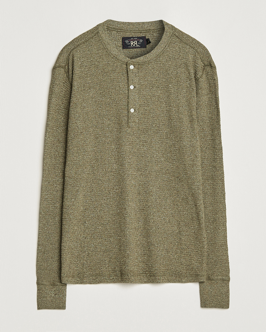 Herren | Pullover | RRL | Long Sleeve Henley Olive