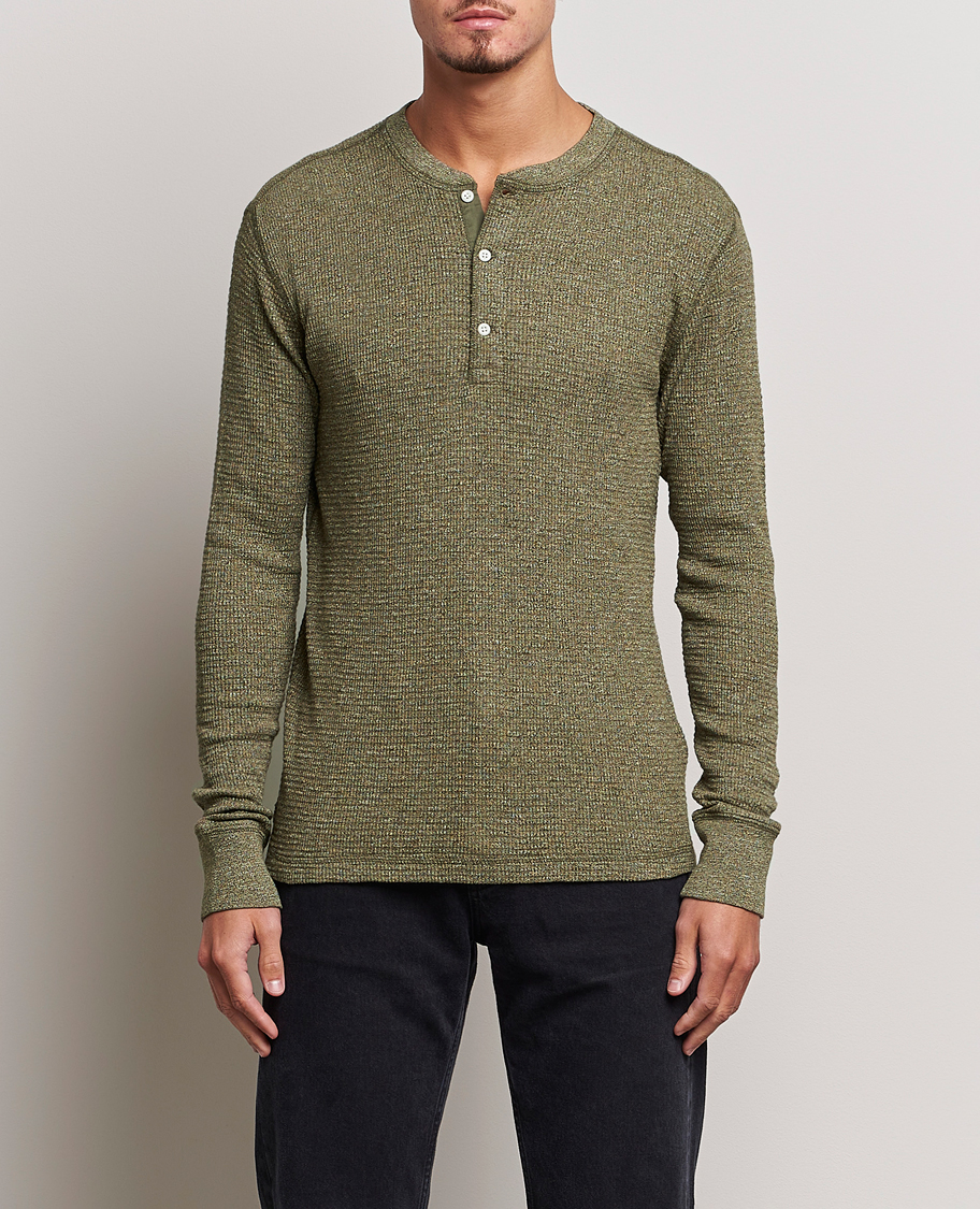 Herren | Pullover | RRL | Long Sleeve Henley Olive