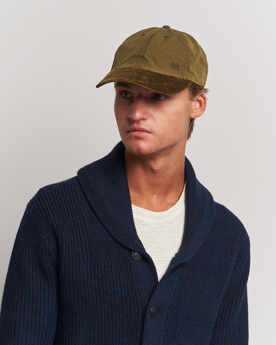 Herren | RRL Oil Cloth Ball Cap Explorer Olive | RRL | Oil Cloth Ball Cap Explorer Olive