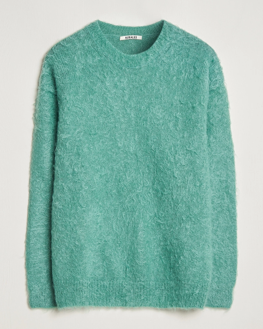 Herren | Pullover | Auralee | Brushed Mohair Pullover Jade Green