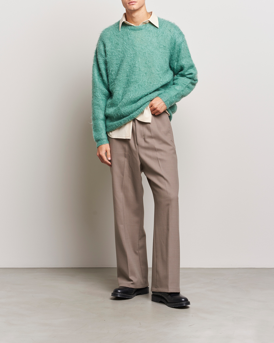 Herren | Pullover | Auralee | Brushed Mohair Pullover Jade Green